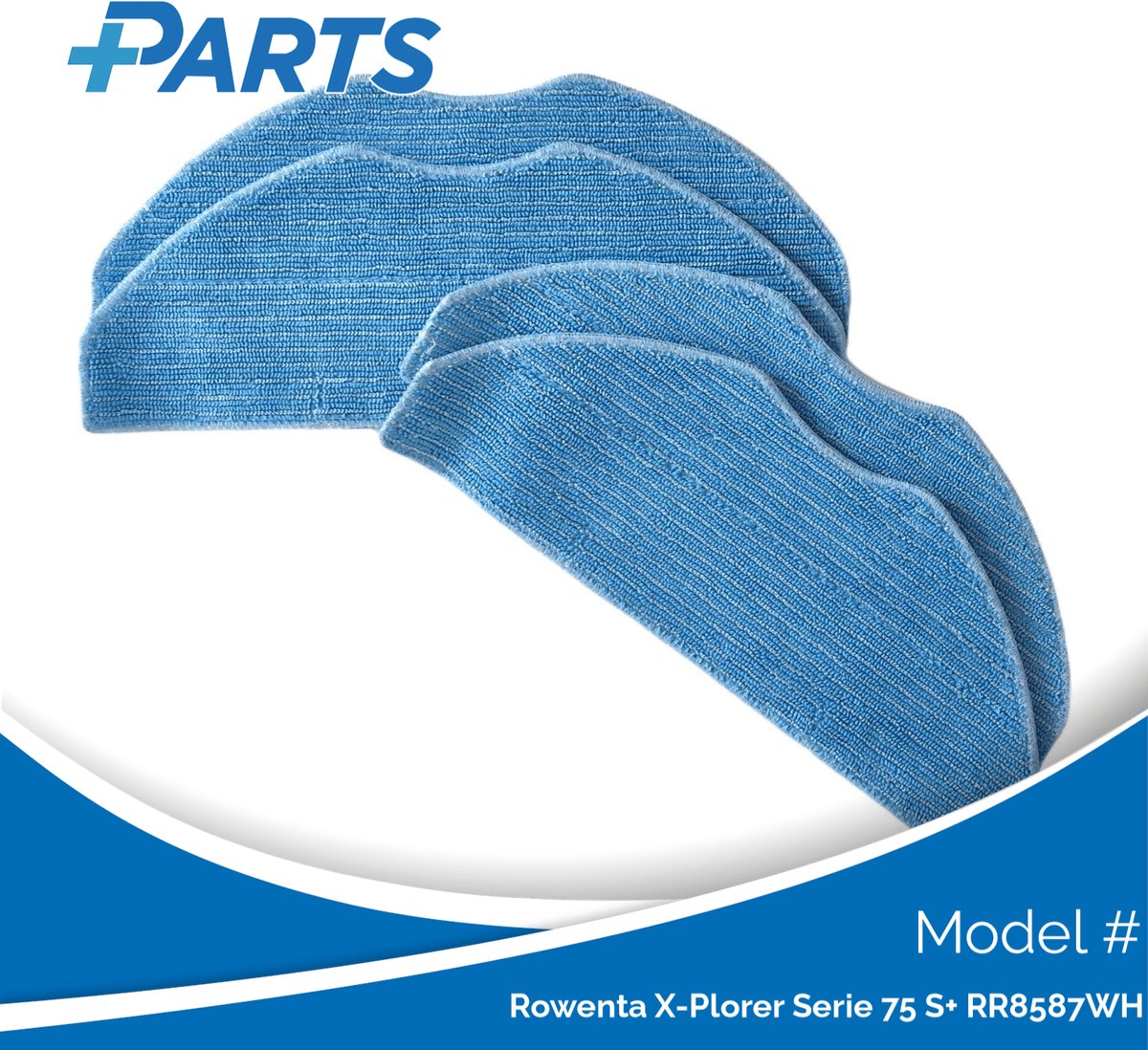 Plus.Parts Rowenta X-Plorer Serie 75 S+ RR8587WH Dweilpads (4 Stuks, Plus.Parts® alternatief voor ZR185001) Overig