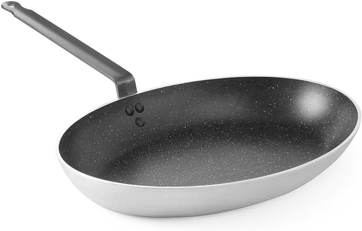 Professionele vispan van aluminium met marmerlaag, 280x400x55mm - geschikt voor alle fornuizen en oven