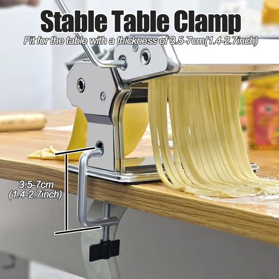 Pastamachine - Pastamaker - Spaghetti en Lasagne Machine - Pastasnijder van Merkloos — afbeelding 2