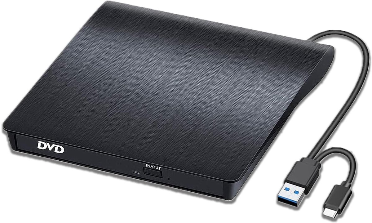 Image of longziming-Externe CD/DVD Drive - Lezer & Brander - Externe DVD Speler - 1 stuk - USB 3.0 - 5Gbps - Type-C adapter inbegrepen - Plug-and-play - Slank en draagbaar - Voor Windows
