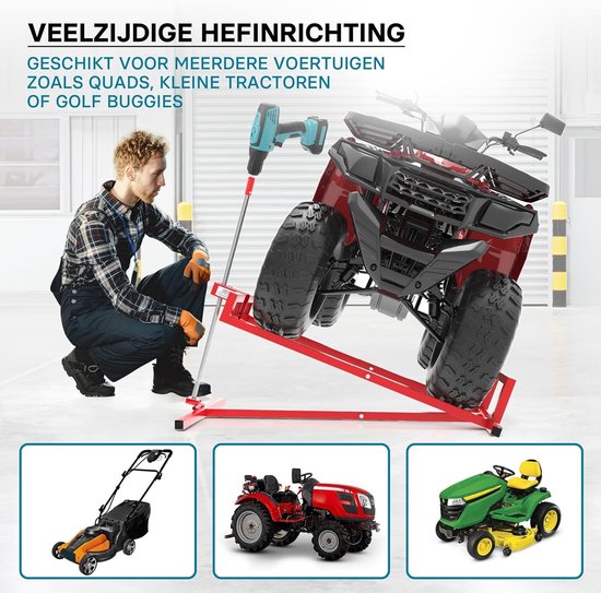Universele Hefbok voor Zitmaaiers en Tuintractoren tot 400 kg met 35° Hellingshoek — afbeelding 3