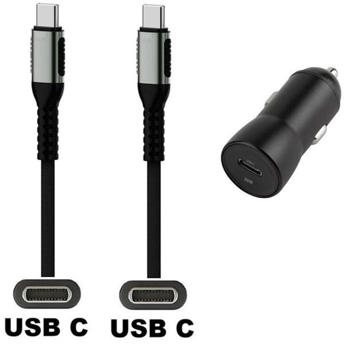 OneOne auto snellader + 0,2m sterke USB C naar C kabel. 20W lader. Autolader adapter past op Google Pixel 7, 7 Pro, 8, 8a, 8 Pro, 9, 9 Pro, 9 Pro XL, 9 Fold, 10, 10 Pro, 10 Pro XL, 10 Pro Fold, C, XL
