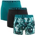 Drie Muchachomalo boxershorts: petrol, zwart en met klassieke print. Elastische taillebanden met logo.