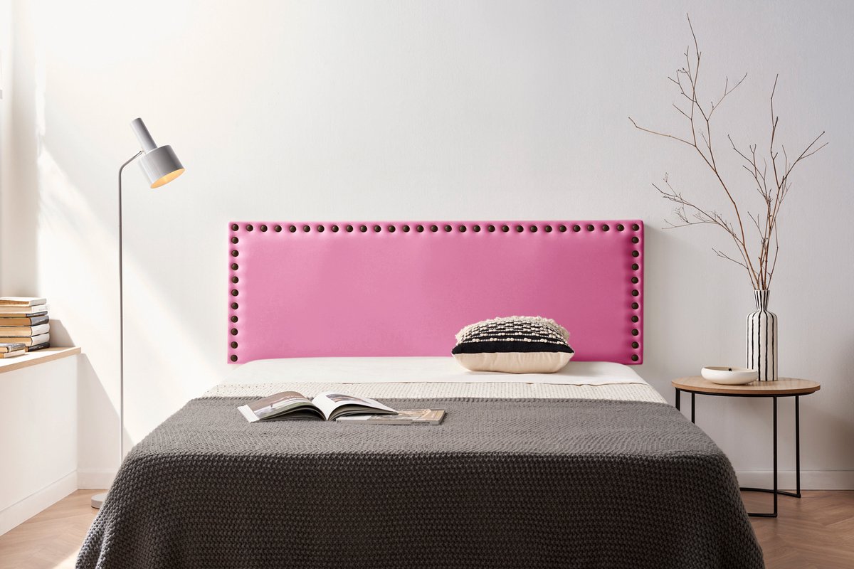 Moonia Hoofdbord - Wanddecoratie - Slaapkamer Accessoire - Roze Kunstleer - Elegant en Duurzaam - 55 cm Hoogte