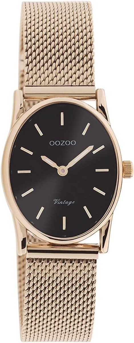 Dameshorloge Roségoud Analoog Metalen Mesh Band