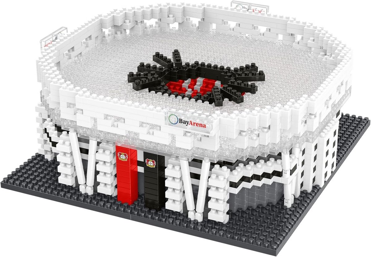 3D Mini Voetbalstadion Bouwset BayArena - Compatibel met Grote Bouwstenen