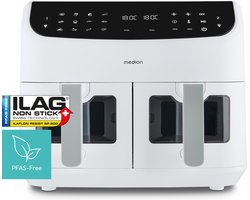 MEDION XXL Dubbele Airfryer P20 - 2 zones - 8,7 L - 2600 W - Matwit