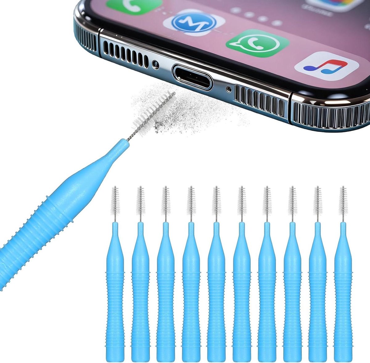 Mobiele Telefoon Reinigingsset - 10 Stuks - Mini Borstels - Luidspreker & Ontvanger Schoonmaakgereedschap