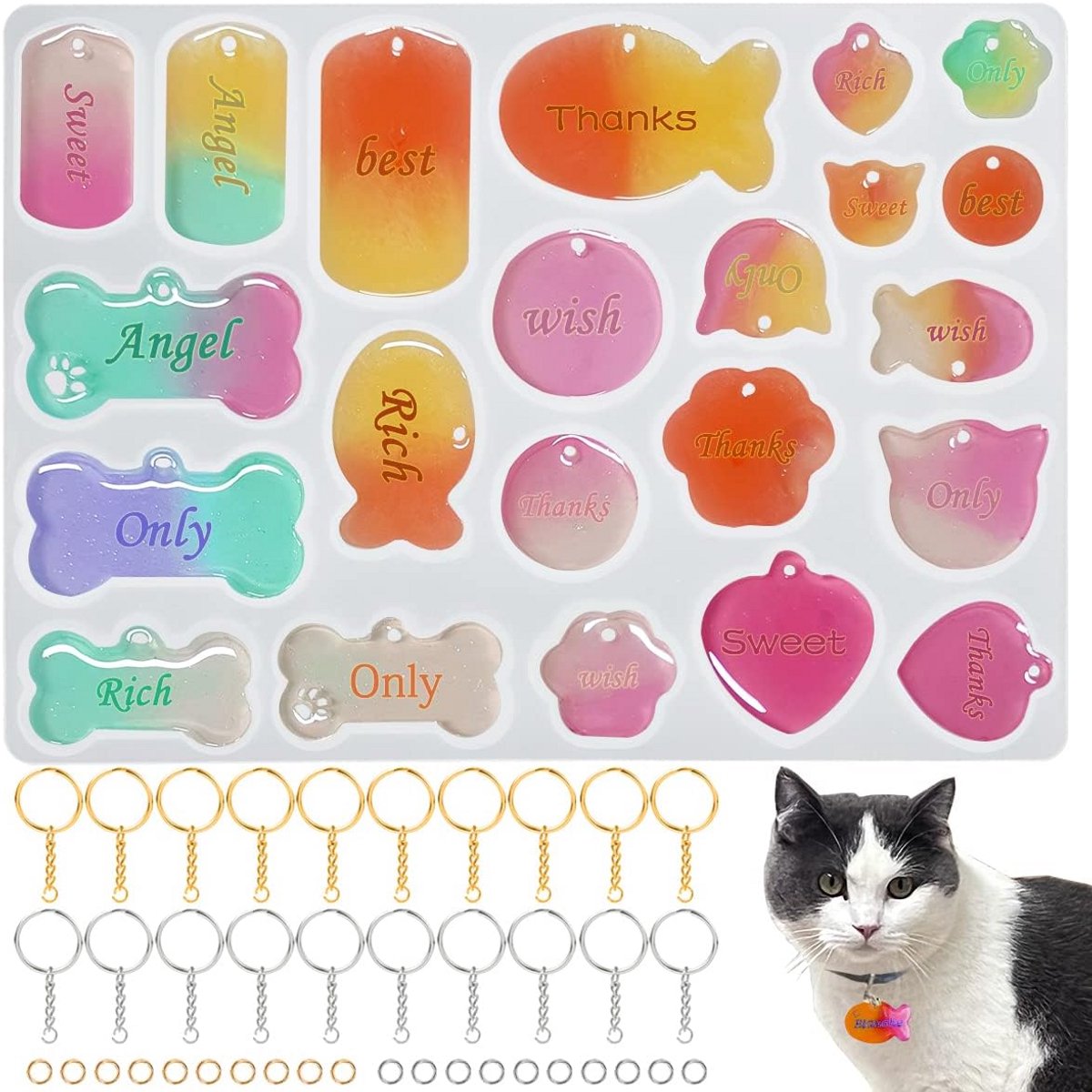 Hars Mal Set voor Hondenpenningen en Kettingen, DIY Huisdier Tags