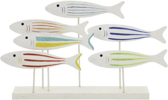 J-Line Poisson Ligné sur Base - bois - multicolore - large