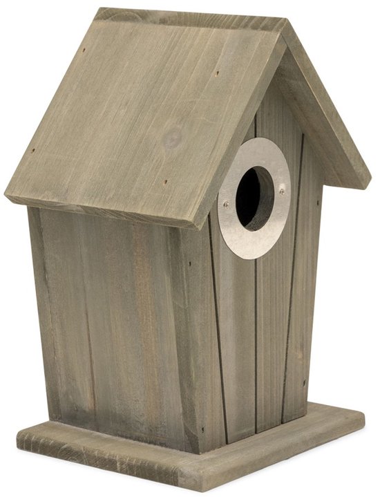 Gifts4Nature Nestkast - 32mm - Nestkastje voor o.a. Koolmees, Boomklevers & Mussen - Houten Vogelhuisje - FSC-gecertificeerd - Grijs