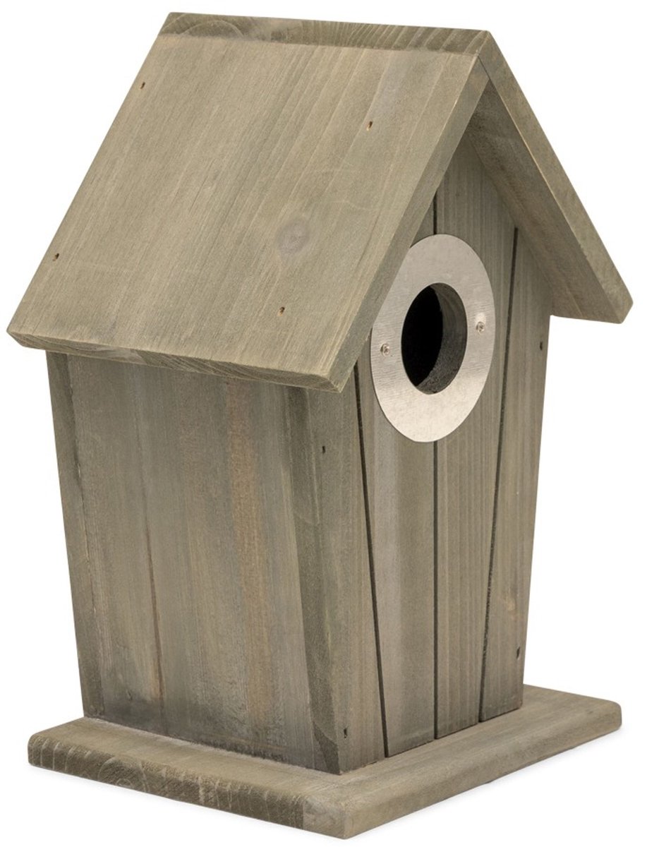 Gifts4Nature Nestkast - 32mm - Nestkastje voor o.a. Koolmees, Boomklevers & Mussen - Houten Vogelhuisje - FSC-gecertificeerd - Grijs