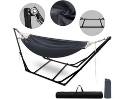 Opvouwbare Hangmat met Frame – Max. Belastbaarheid 150 kg – Hangmatten met standaard– Outdoor Terrasmeubel voor Tuin & Terras