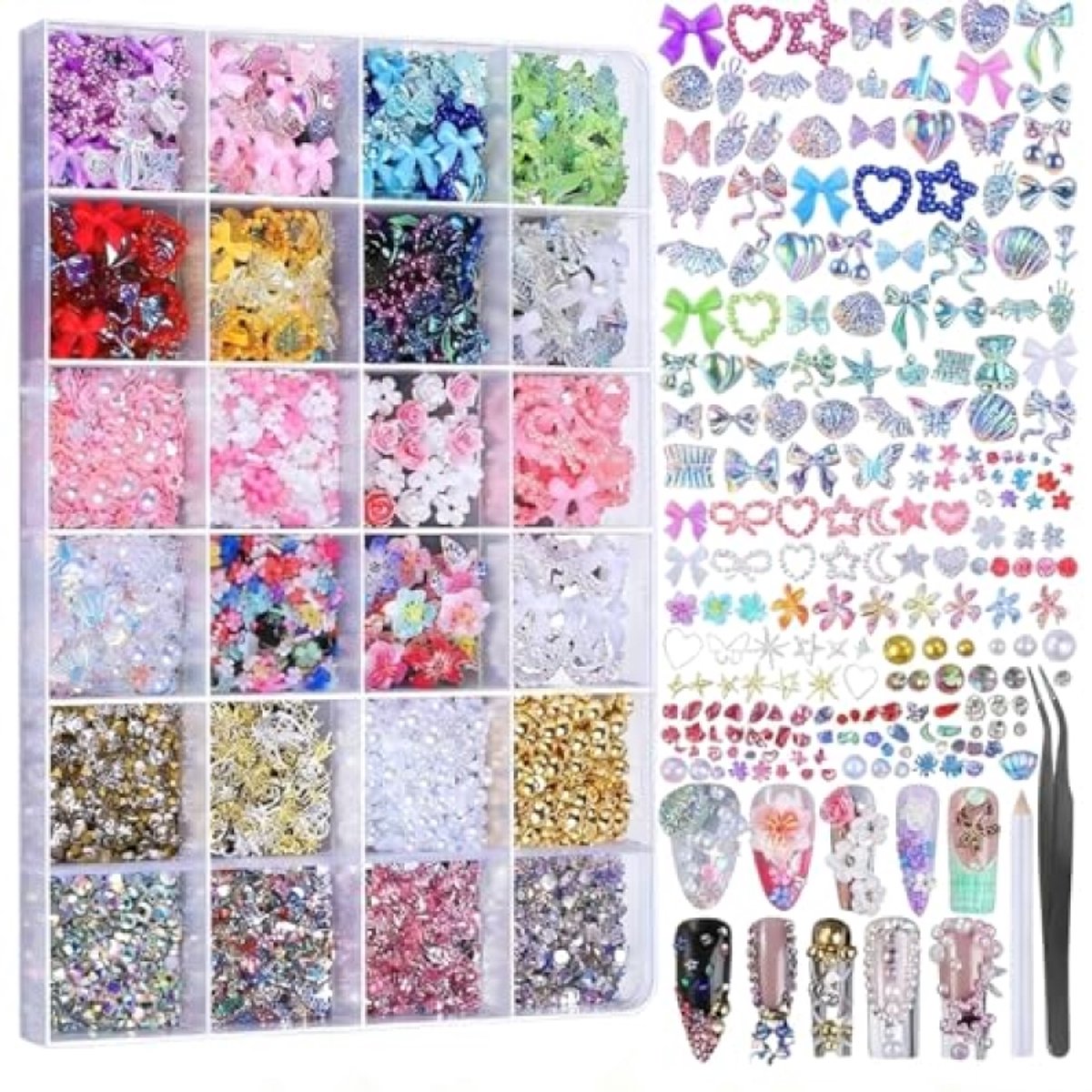Complete nagelkunst set met 4000+ decoraties en gereedschap voor creatieve ontwerpen