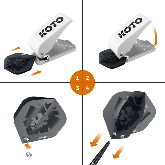 KOTO - Flight Lock Punch Machine Wit, Praktisch Gereedschap, Flight Lock Ringen, Past bij alle dartflights van KOTO — afbeelding 5