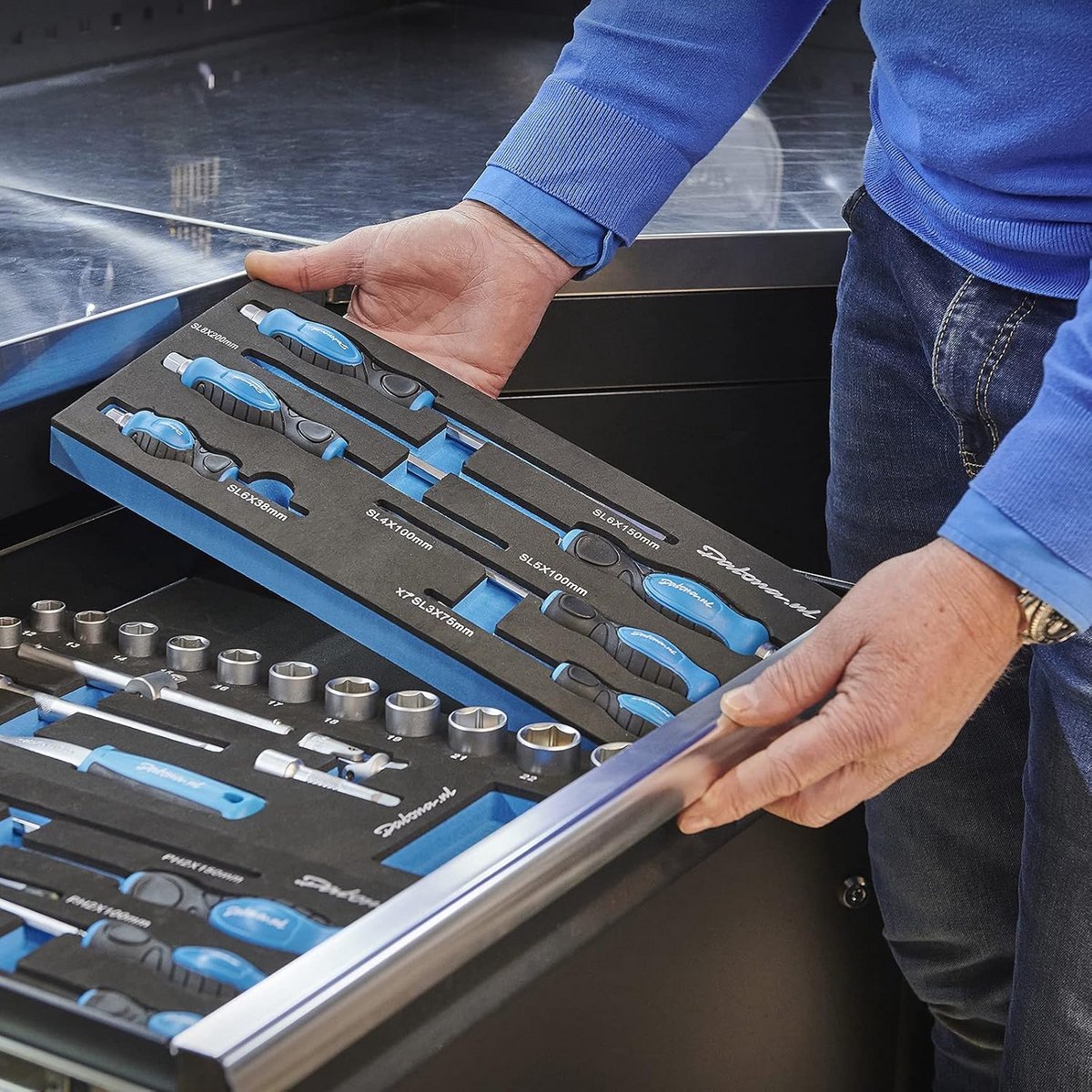 6-delige Set Platte Schroevendraaiers met Softmodule Inlay