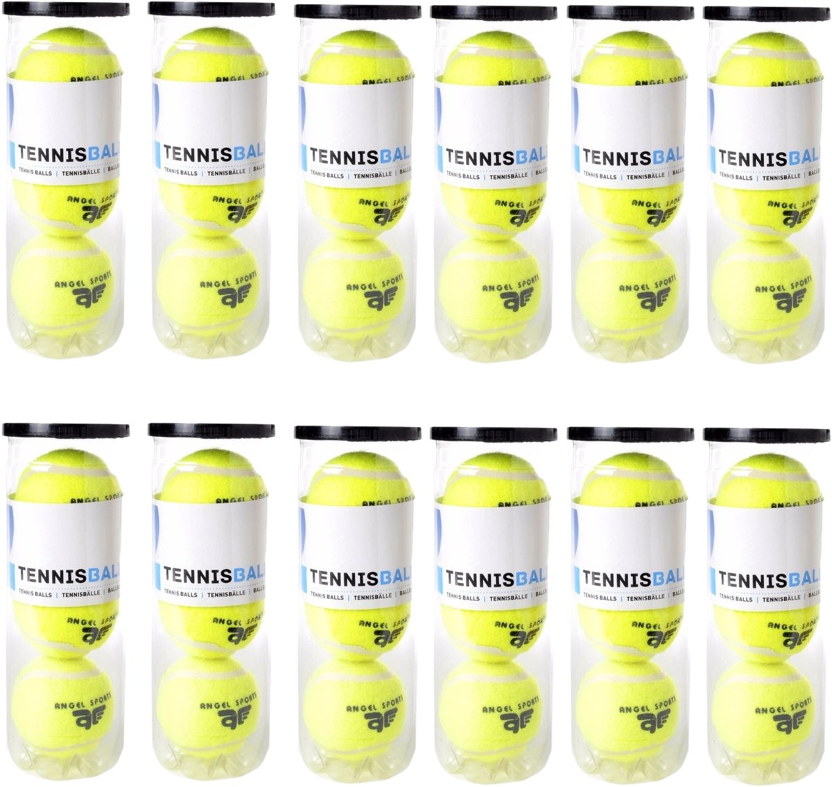 Engelhart Tennisballen - 36x stuks - in koker - Buitenspeelgoed - Tennissen - geel - sport