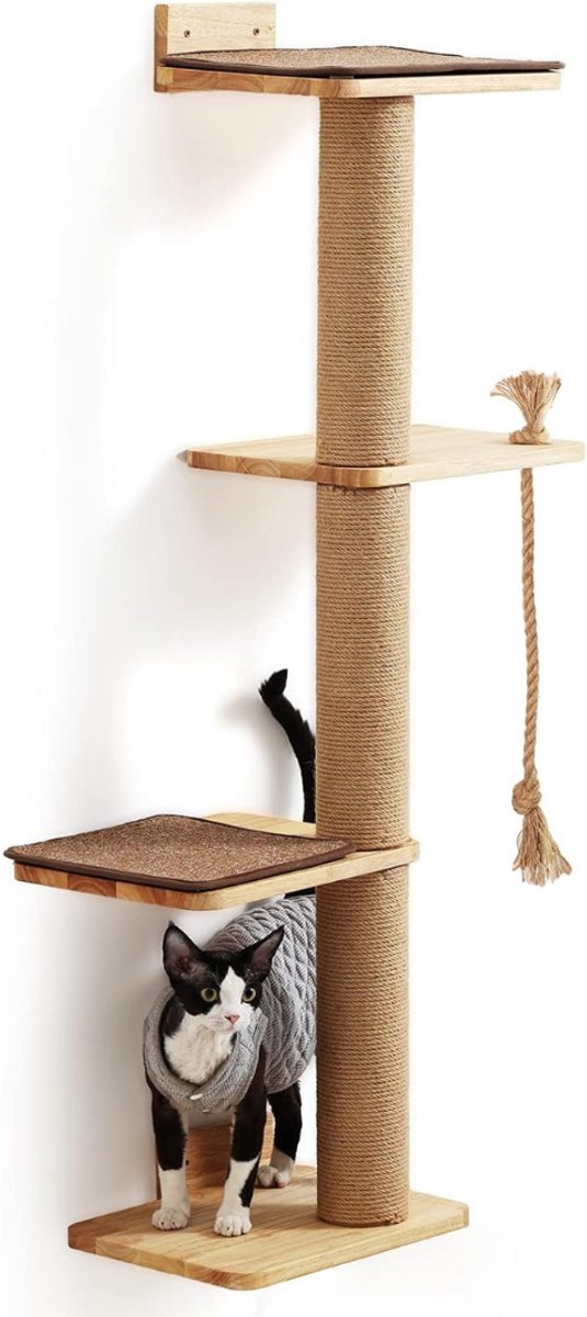 SCH® Krabton - Krabpaal - Krabton voor Katten- Beige- 61cm x 27cm x 127 cm