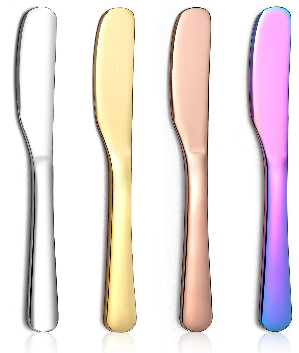 Buttermesser Set - 4-Delig - Roestvrij Staal met Titan Coating