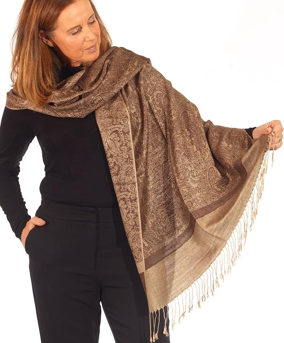 Zachte en Lichte Pashmina Sjaal met Paisley Motief - Lente Zomersjaal 200x70 cm