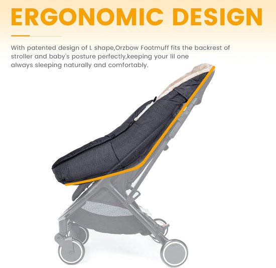 Wintervoetenzak Voor Kinderwagen - Warm & Afneembaar Met Faux Schapenvacht — afbeelding 5