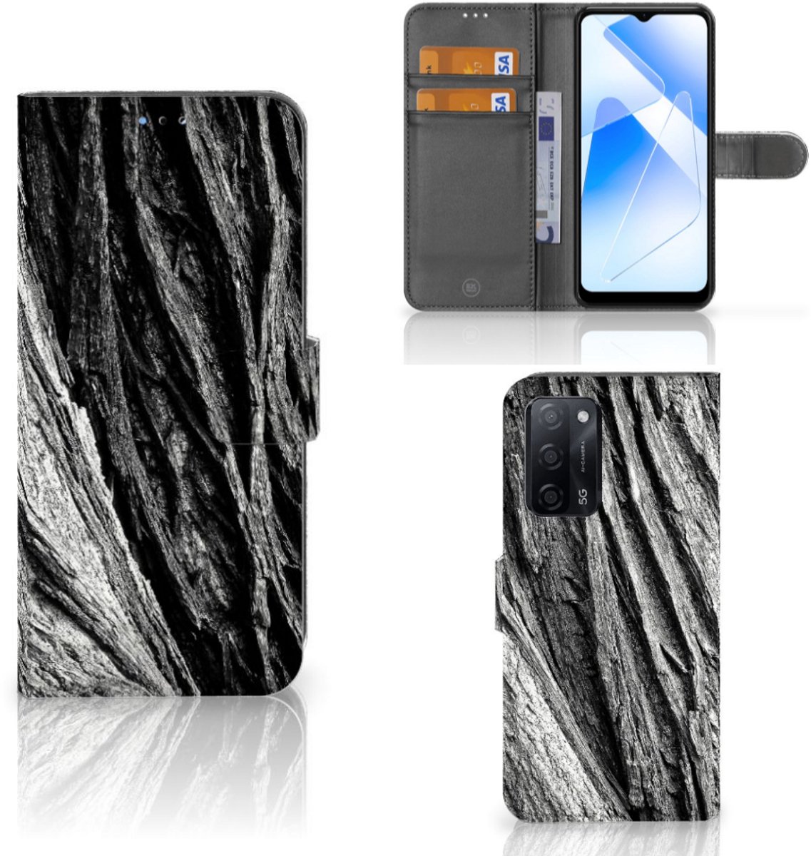 Book Style Case OPPO A16/A16s/A54s Boomschors Grijs