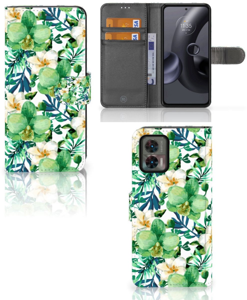 Motorola Edge 30 Neo Hoesje Orchidee Groen