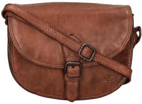 Bear Design Kleine Crossbodytas / Schoudertas Dames - Leer - Gigi - Cognac