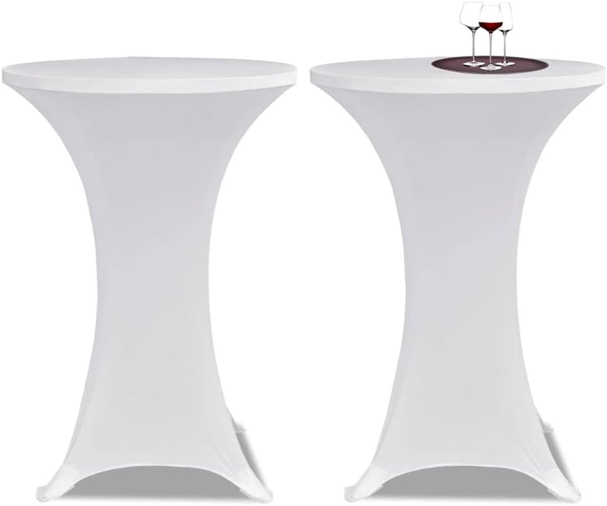 Stretch Tafellaken 60cm - Witte Statafel Cover voor Feesten