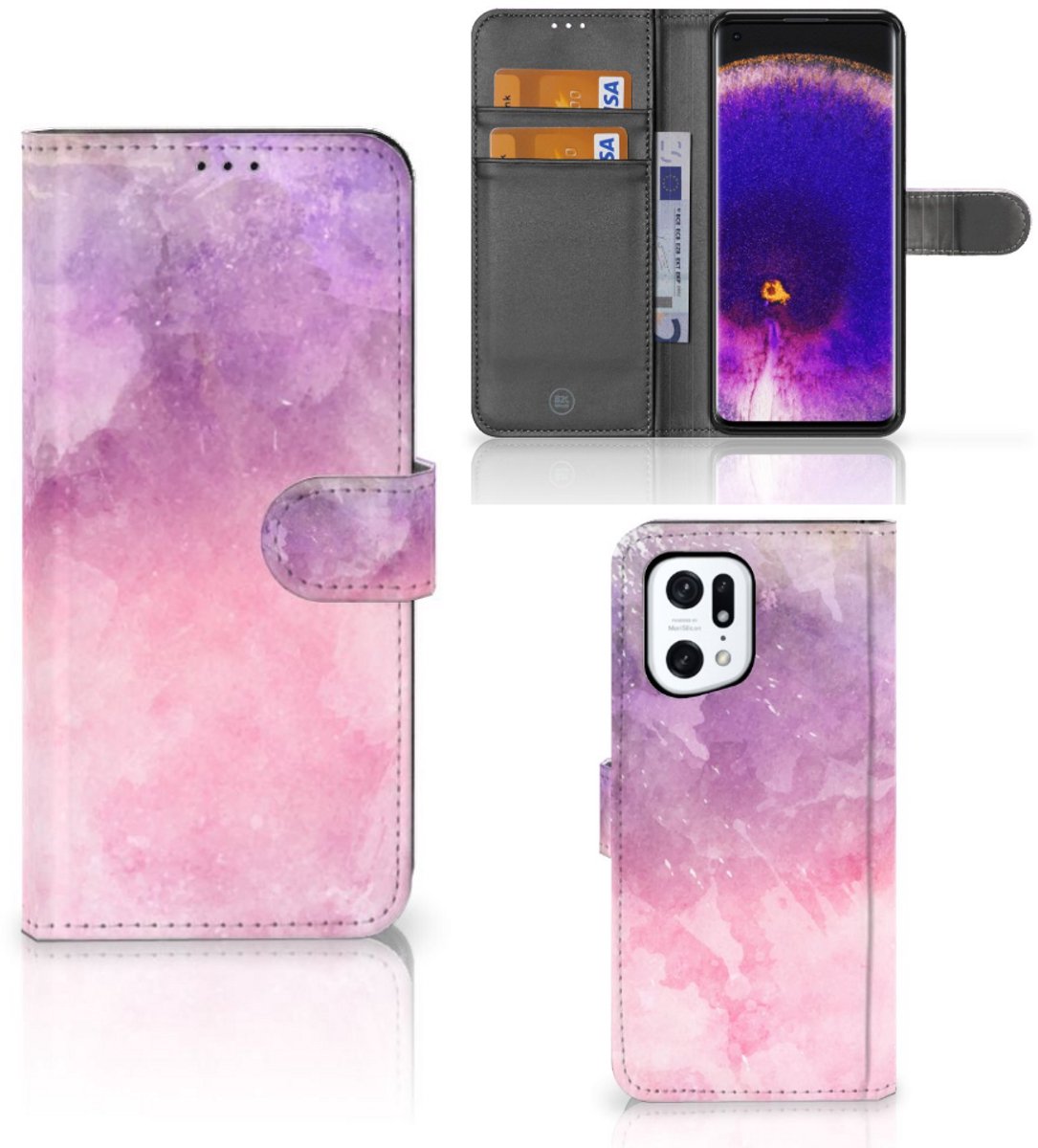 Hoesje OPPO Find X5 Pro Pink Purple Paint