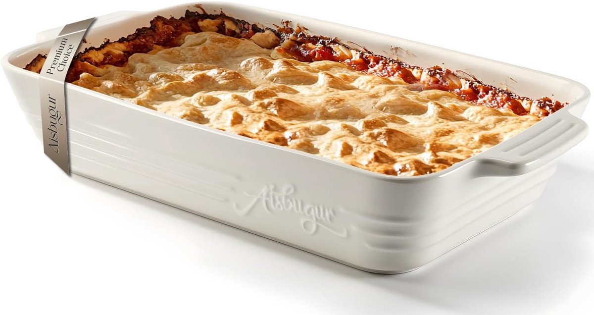 Diepe Ovenschaal 9x13 met Handgrepen - Perfect voor Lasagne en Geroosterde Groenten