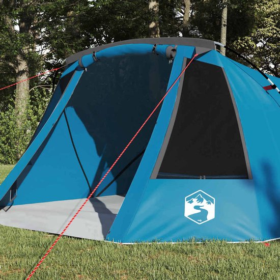 vidaXL - Tunnel - Tent - 3-Person - 3-persoons - Blauw - en - Grijs — afbeelding 4