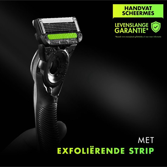 Gillette Labs - Scheerset - 1 Handvat + 5 scheermesjes Met Exfoliërende Strip + Magnetische Standaard Met Travelcase