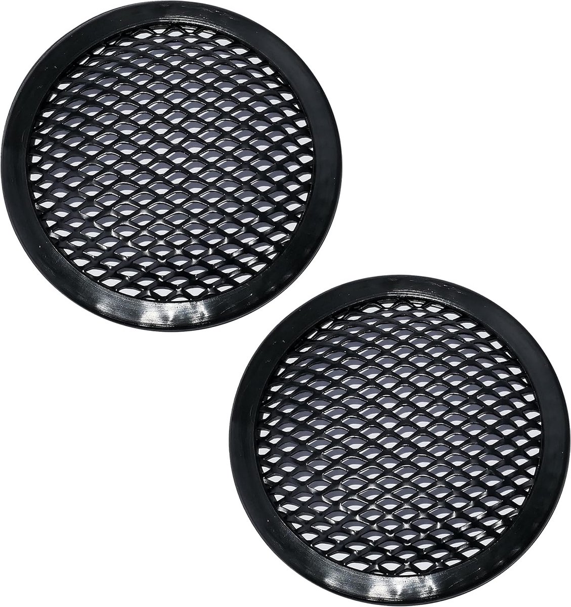 2 Stuks Ronde Speaker Grills 4 Inch 105mm voor Auto Subwoofer en Behuizing - Zwart