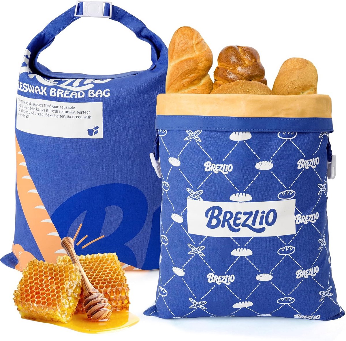 Herbruikbare Broodzakken Katoen XL (2 stuks) voor Vers Houden van Brood en Gebak