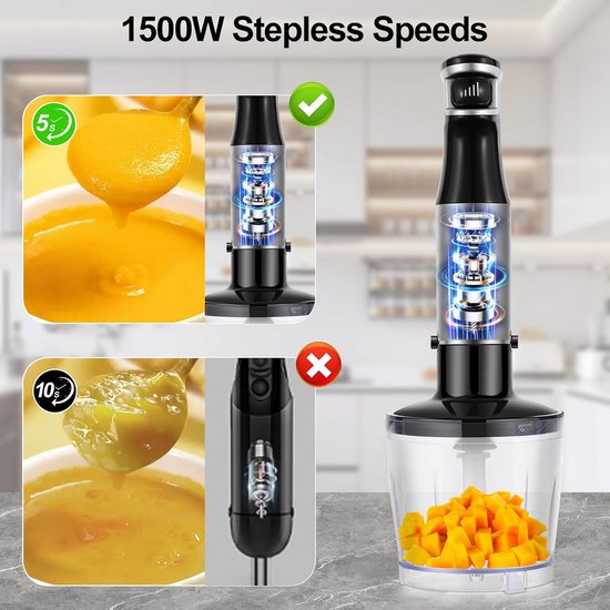 Staafmixer Set - Hakmolen - Groentesnijder - Soepmaker - Blender van Merkloos — afbeelding 5