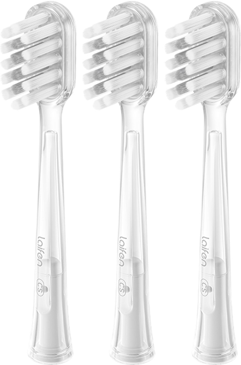 Laifen Wave - Opzetborstels - Gum Care - 3 stuks - Cushioned - Transparant TPU