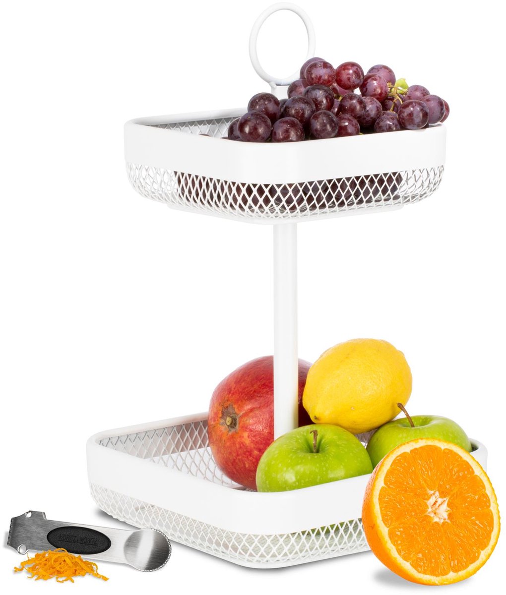 Moritz & Moritz fruitmand etagère hoekig wit