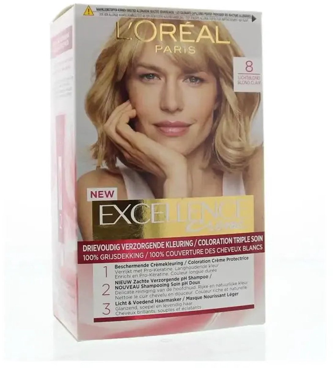 Coloration L'Oréal Excellence Crème N°8 Blond Clair - Neuf - Fabriqué En France