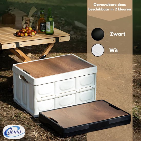 Opvouwbare opbergdozen met deksels, kratten met deksels, plastic opbergbakken, stapelbare, opvouwbare multifunctionele doos voor kleding, speelgoed, boeken, voedsel, opbergcontainers, swart — afbeelding 5