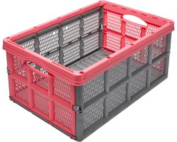 Garronda Transportbox 51x34,5x22,5 cm – Opvouwbaar – Grijs/Roze – GD-CRI-FoldBox