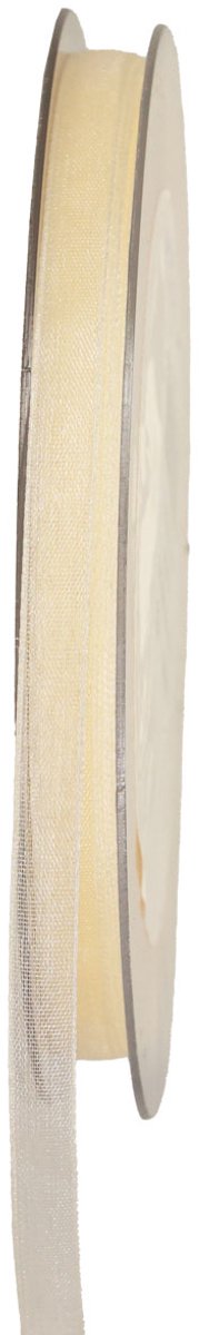Decoratief lint cadeaulint crème organza zelfkant 6mm 50m