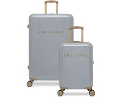 SUITSUIT Kofferset 2 delig - Reiskoffer groot - Handbagage koffer - Koffer set - Veilig TSA cijferslot - Reiskoffer set - Reiskoffer met wielen - Fusion kofferset Frosted Grey