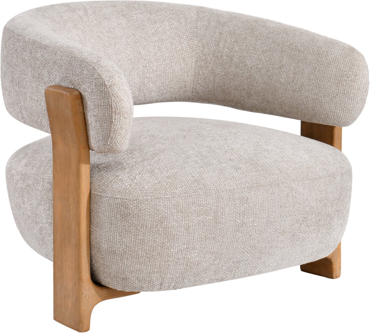 PTMD Mire Cream Fauteuil Legacy 15 Dove Rubber Wood Naturel