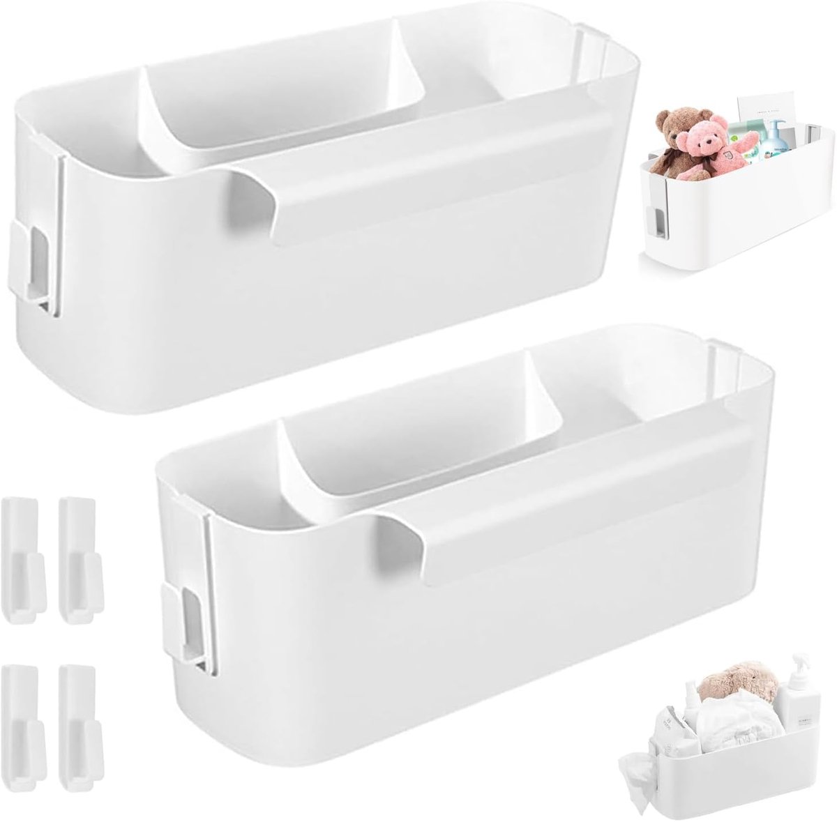 Bedplank Organizer - Hangende Opbergmand - Ruimte Besparen - Inclusief Haken - 33x11x12 cm
