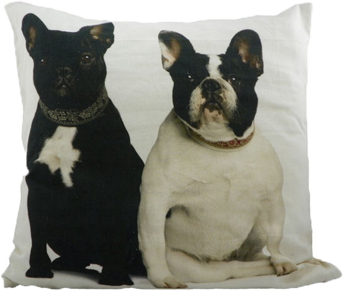 Mars & More canvas kussen franse bulldogs 50x50cm* Multi