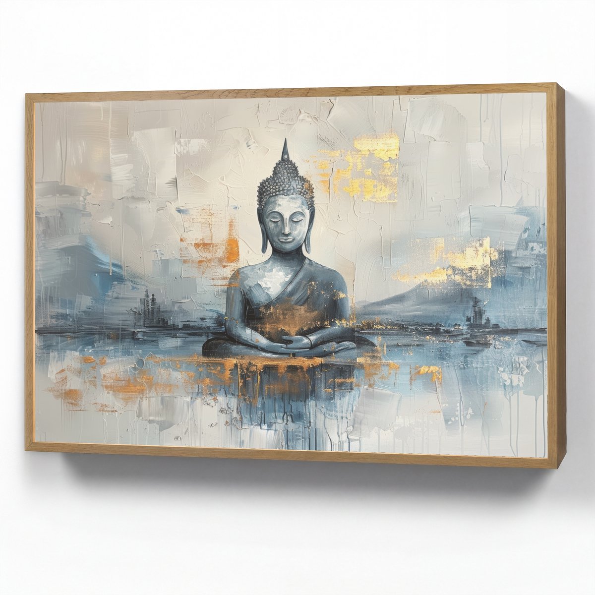 Wandlamp 100x70 cm - Oplaadbaar - Buddha - Goud - Abstract - Modern - Wandlampen binnen wo