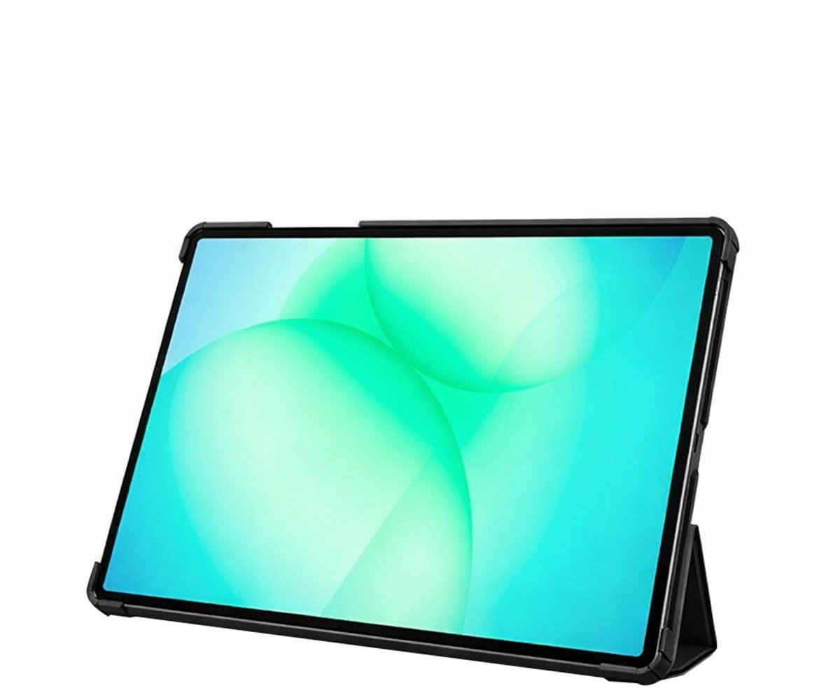 Samsung Galaxy Tab A9+ Bookcase hoesje - Just in Case - Effen Zwart - Kunstleer