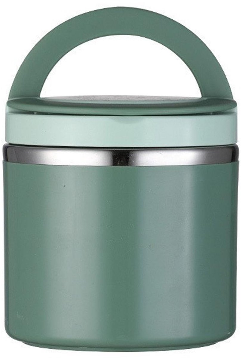 TuseRxln Grote RVS Soepblik - Isolerende Voedselcontainer Zonder Handgrepen - Groen - 1 L