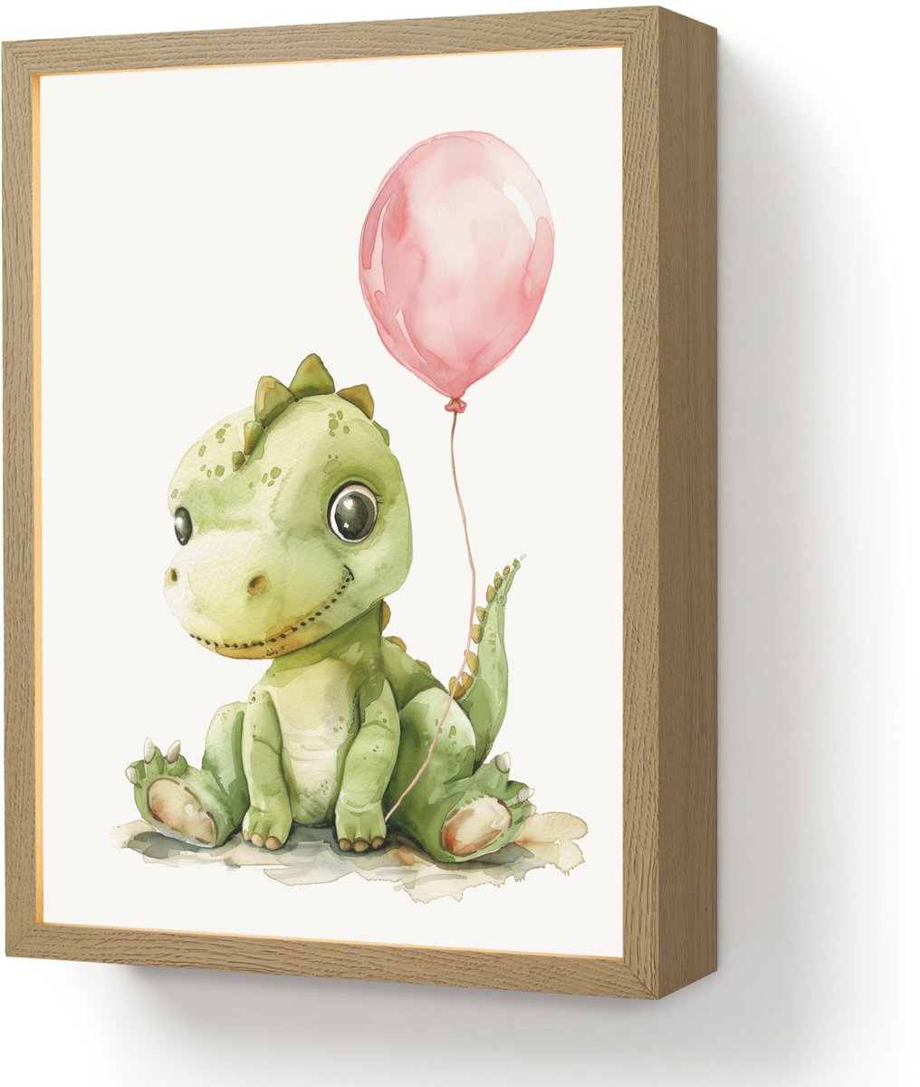 Wandlamp 30x40 cm - Oplaadbaar - Draak - Baby dier - Roze ballon - Wandlampen binnen woonk